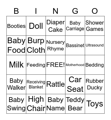 Lisa's Baby Shower Bingo January 13, 2013 Bingo Card