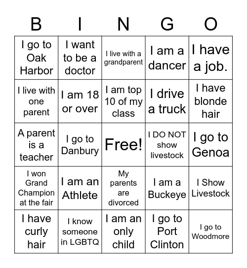 Inclusive Camp Bingo Card
