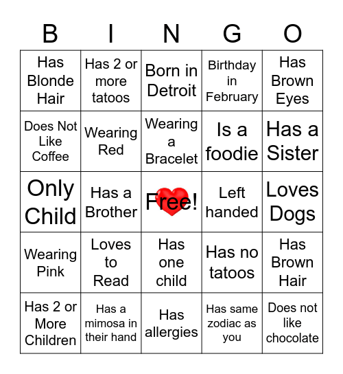 GALENTINES DAY  Bingo Card