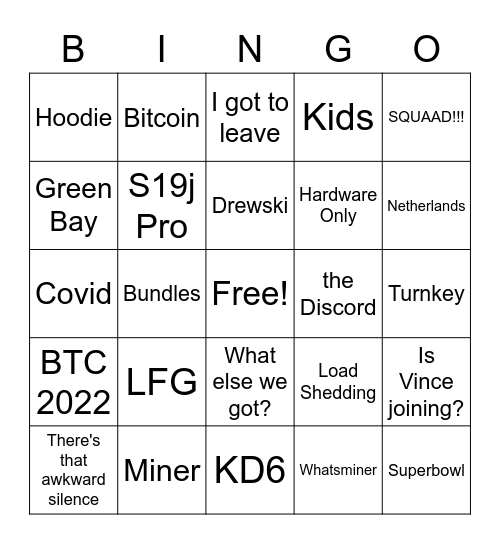 SM Meeting Bingo Card