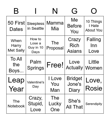 Lot'SAA Love Bingo Card