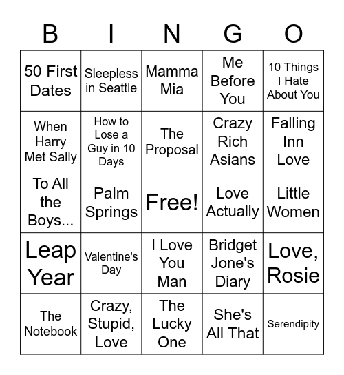 Lot'SAA Love Bingo Card