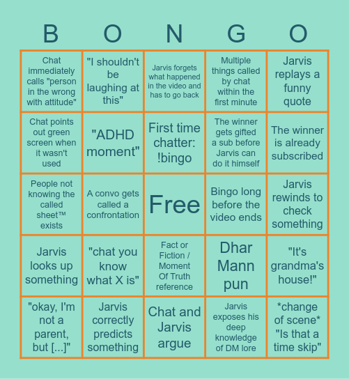 Dhar Mann Bingo Bongo Bingo Card