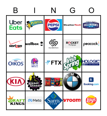 Super Bowl Bingo Card