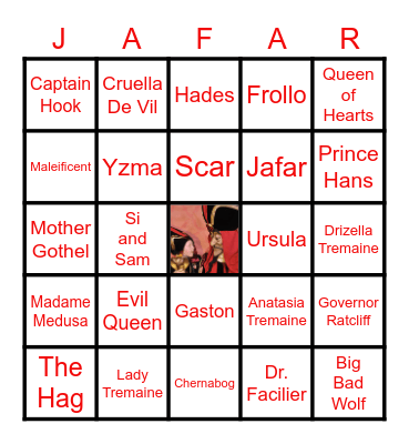 Disney Villains Bingo Card