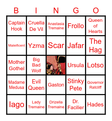 Disney Villains Bingo Card