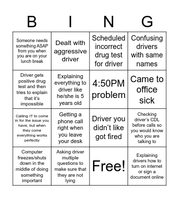 UC BINGO Card