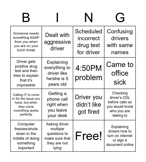 UC BINGO Card