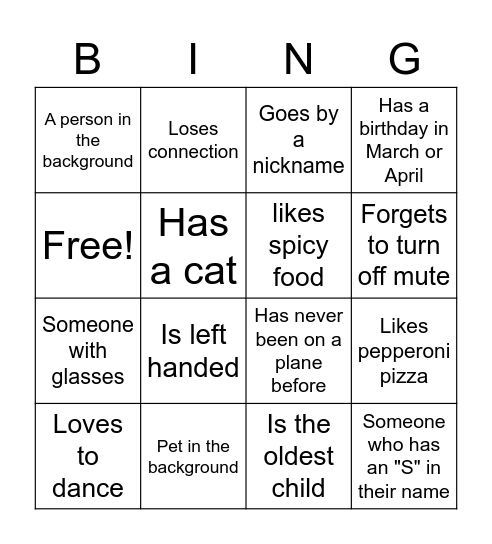 YELLS BINGO Card