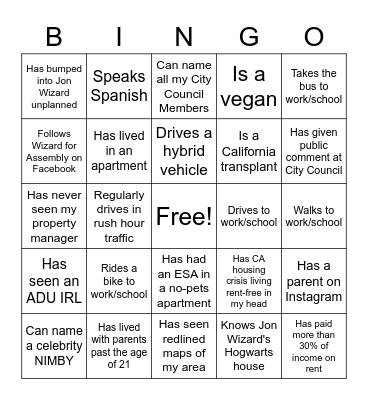 WIZARD FOR ASSEMBLY 2022 Bingo Card