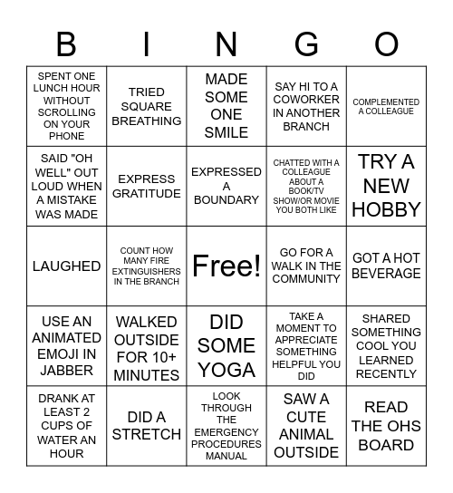 MCGILL BINGO Card