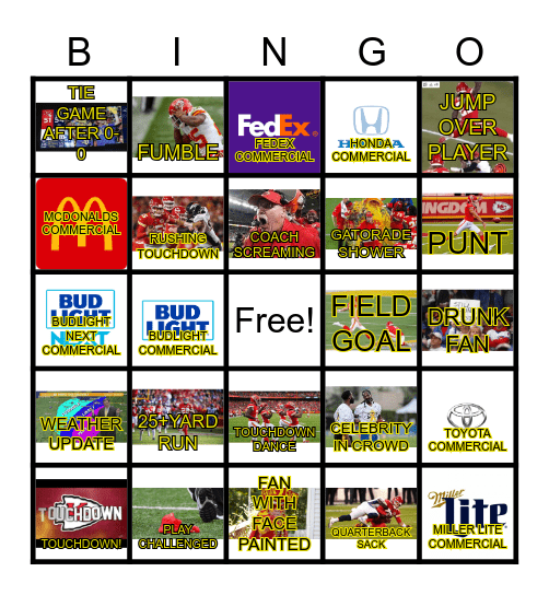 JOHNNYS TAVERN SUPER BOWL Bingo Card