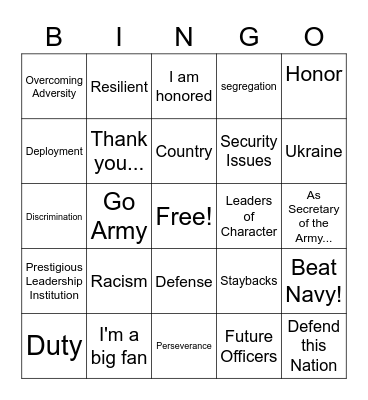 Flipper Dinner Bingo Card
