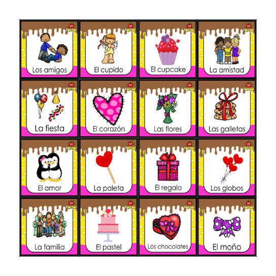 Día del amor y la amistad Bingo Card