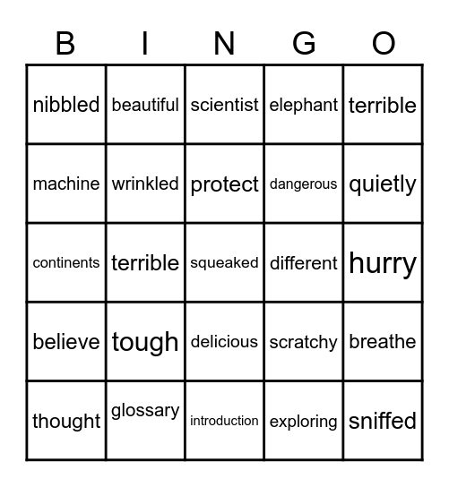 81-87 Bingo Card