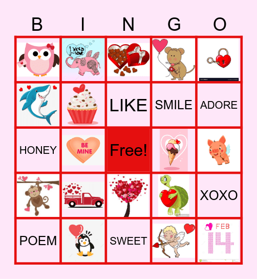 VALENTINE'S DAY BINGO Card