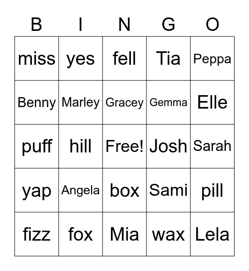 Unit 7 Bingo Card