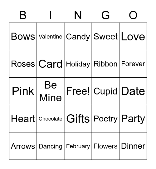 TriPlus Valentine's Day BINGO Card