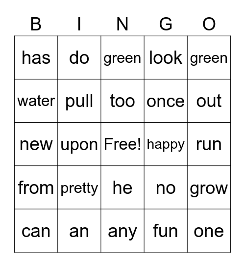 HEART WORD BINGO! Bingo Card