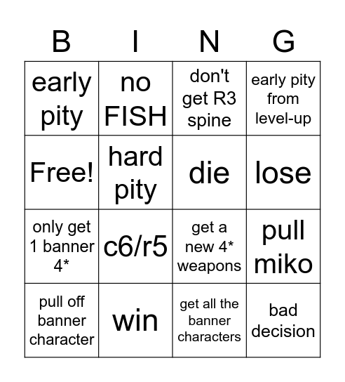 JADE MIKO PULLS Bingo Card