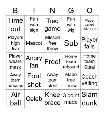 Basketball Bingo - mbae editon Bingo Card