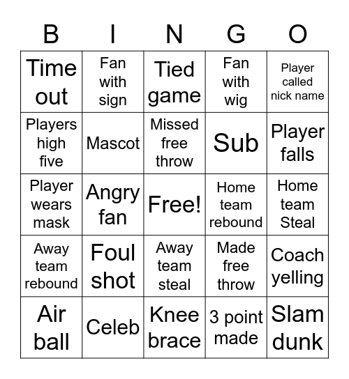 Basketball Bingo - mbae editon Bingo Card