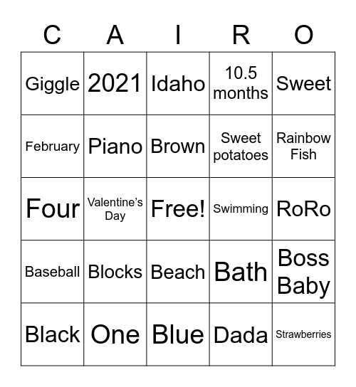 Notorious Cairo Bingo Card