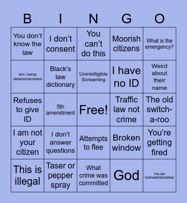 Bingo Bango Boingo *taser sound* Bingo Card