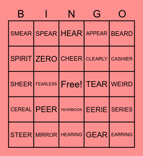 EAR BINGO Card