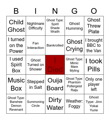 Phasbingmobia Bingo Card