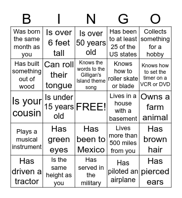 COOK FAMILY REUNION 9-6-15 Bingo Card