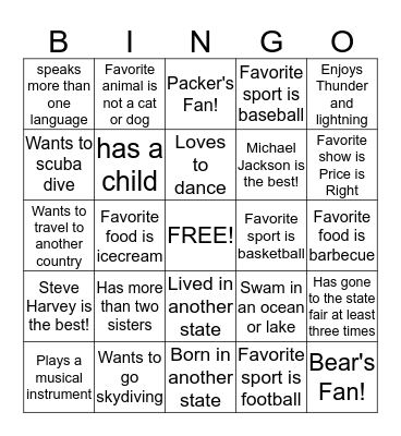 Autograph BINGO!!! Bingo Card