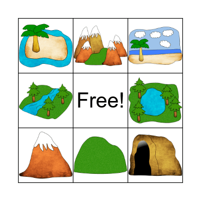 Landform Bingo Card