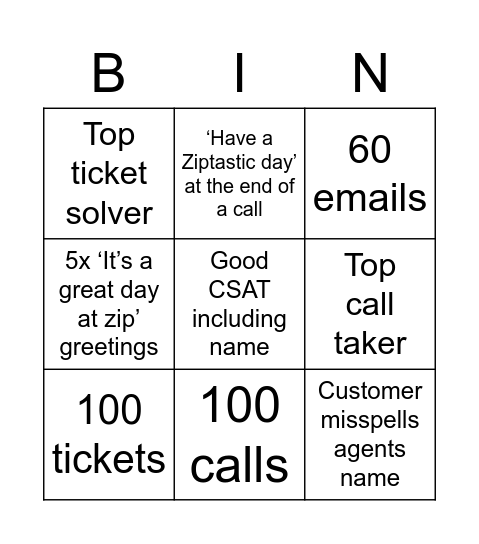 CX Bingo! Bingo Card