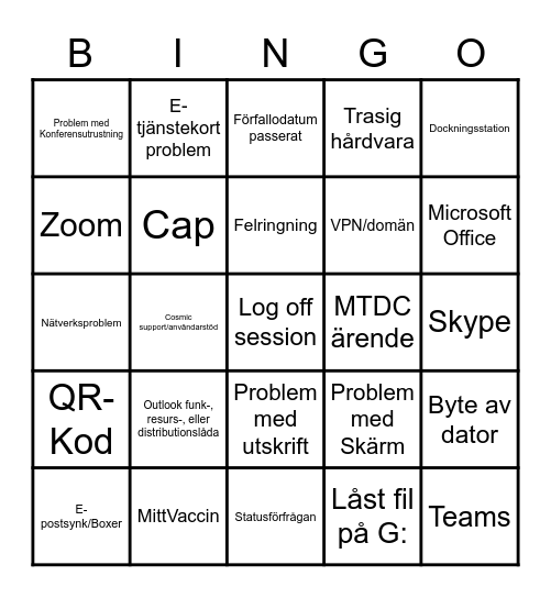 ITMT Bingo Card