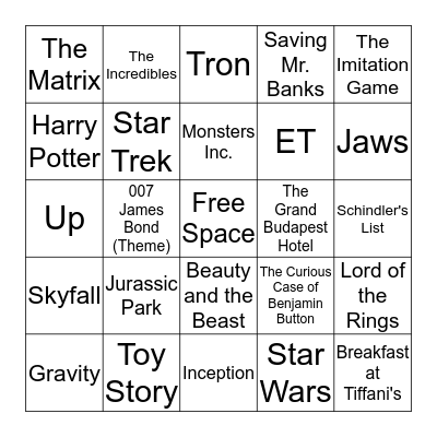 Film Music Bingo Card
