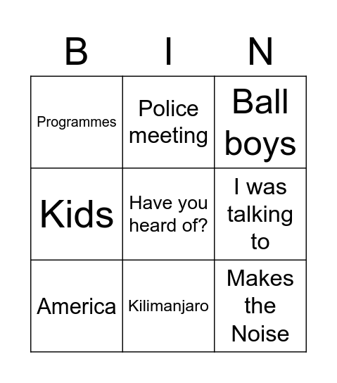 D1n1S 2.0 Bingo Card