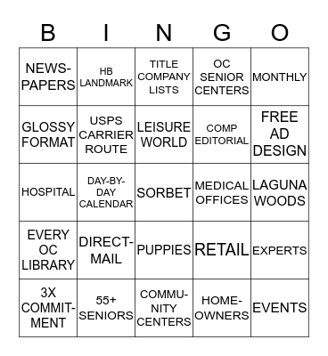 SORBET  Bingo Card