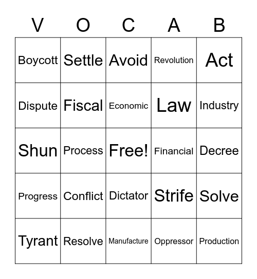 Word Nerds Cycle 6 Bingo Card