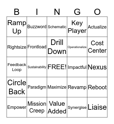 Weinberg Fellows Buzzword Bingo Card