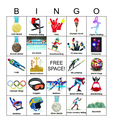 Winter Olympics Bingo Card