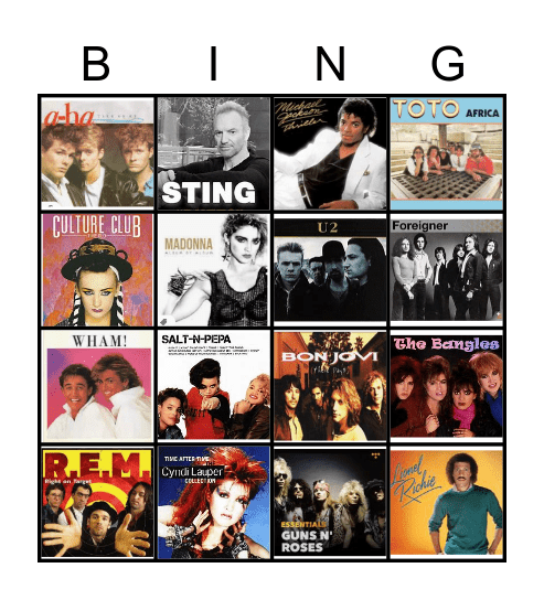 Muziekbingo 1 Bingo Card