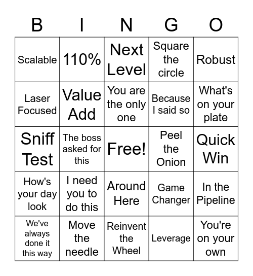 Banned Phrases Bingo Card