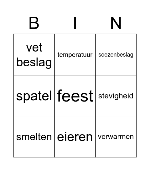 Beslag Bingo Card