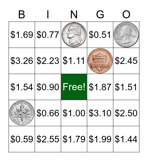 $ Money BINGO $ Bingo Card