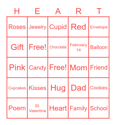 Valentine's Day Bingo Card