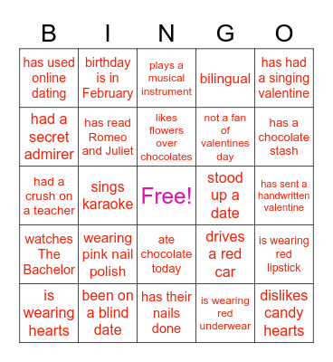 GALENTINES Bingo Card