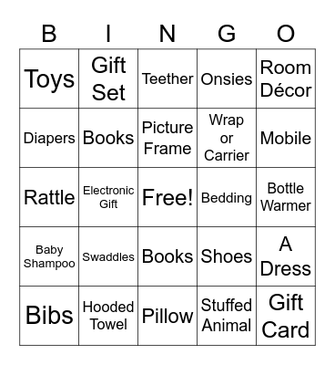 Oh Baby! Bingo Card