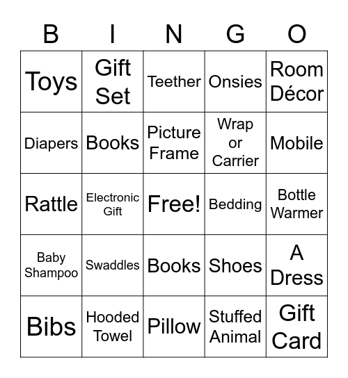 Oh Baby! Bingo Card