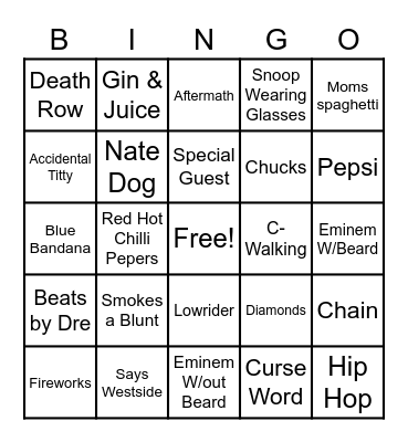 Superbowl 2022 Bingo Card